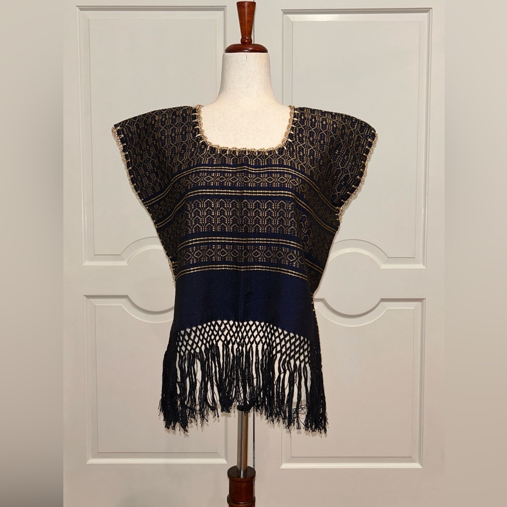 Treadle Loom blouse made in Oaxaca Mexico.Handmade top, Artisanal made.